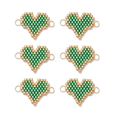 MIYUKI Delica Glass Seed Beaded Heart Links PALLOY-MZ00702-02-1