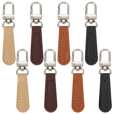8Pcs 4 Colors PU Leather Zipper Pulls for Handbags Luggage and Jacket FIND-CL0002-10-1