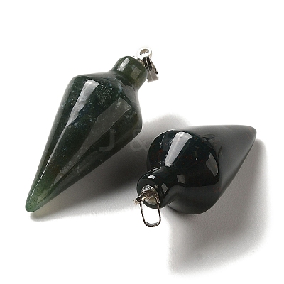 Natural Indian Agate Pendants G-Z055-02P-14-1