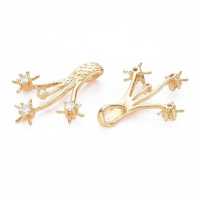 Brass Micro Pave Clear Cubic Zirconia Pendants KK-S356-720A-1