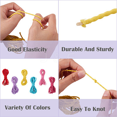 30M 6 Colors Polyester Elastic Cords EC-TA0001-07E-1