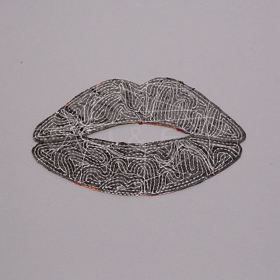 Lip Computerized Embroidery Cloth Iron On Patches FIND-WH0094-16A-02-1