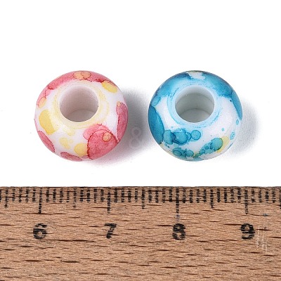 Printed Opaque Acrylic European Beads OACR-Q200-30-1