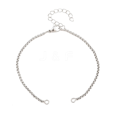 Brass Box Chain Bracelet Making KK-CBADBBF-01P-1