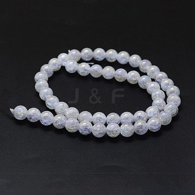 Electroplated Natural Crackle Quartz Crystal Beads Strands G-K285-08-10mm-1