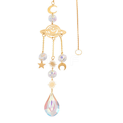 1Pc Faceted Glass Sun Catcher Pendant Decorations AJEW-TA0002-88-1