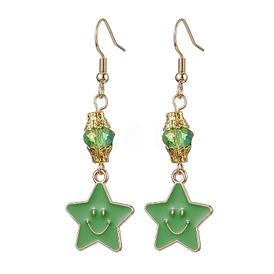 304 Stainless Steel Glass Dangle Earrings EJEW-JE05848-1