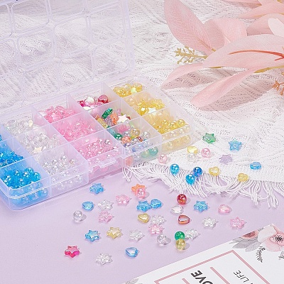 630Pcs 15 Style Eco-Friendly Transparent Acrylic Beads TACR-YW0001-35-1