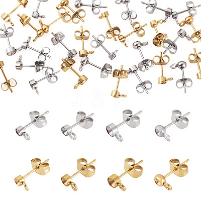 32Pcs 8 Styles 304 Stainless Steel Stud Earring Findings STAS-TA0002-96-1