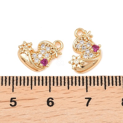 Christmas Brass Micro Pave Cubic Zirconia Pendants KK-L261-15B-G03-1