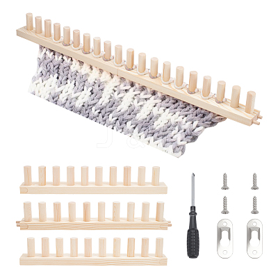 Adjustable Wooden Knitting Loom Frame TOOL-WH0166-044-1