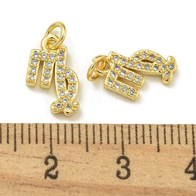 Rack Plating Brass Micro Pave Cubic Zirconia Pendants KK-K386-02B-G-1