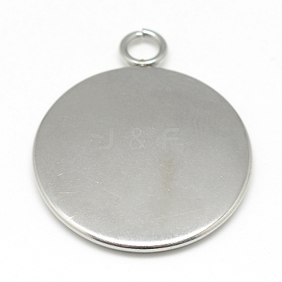 Tarnish Resistant 304 Stainless Steel Pendant Cabochon Settings STAS-T008-130-1