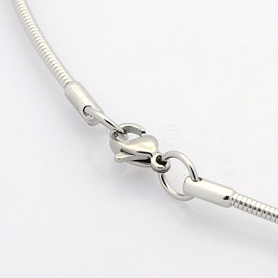 Non-Tarnish Casual Style 304 Stainless Steel Snake Chain Choker Necklaces X-STAS-O037-05-1