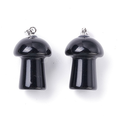 Natural Obsidian Pendants G-M380-B07-P-1