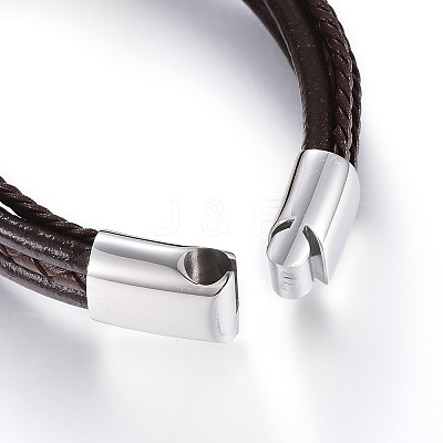 Leather Cord Multi-strand Bracelets BJEW-K141-29B-1