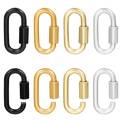 8Pcs 4 Colors Alloy Screw Carabiner Lock Charms FIND-UN0003-30-1
