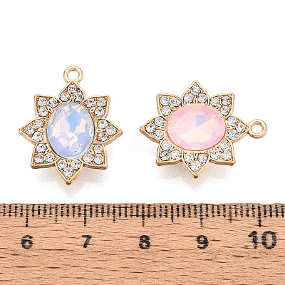 Alloy Glass Pendants X-PALLOY-N176-64KCG-1