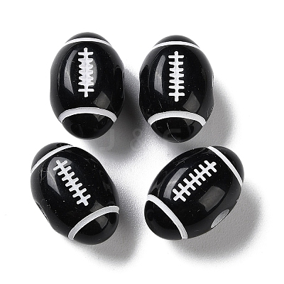 Spray Printed Opaque Acrylic European Beads SACR-P031-28B-03-1
