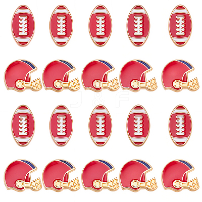 20Pcs 2 Styles Alloy Enamel Beads ENAM-SC0008-24B-1
