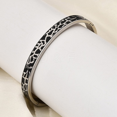 304 Stainless Steel Enamel Hinged Bangles BJEW-D408-19P-1