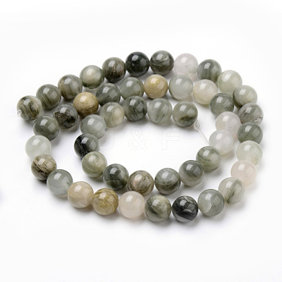 Natural Green Rutilated Quartz Beads Strands G-Q462-61-8mm-1