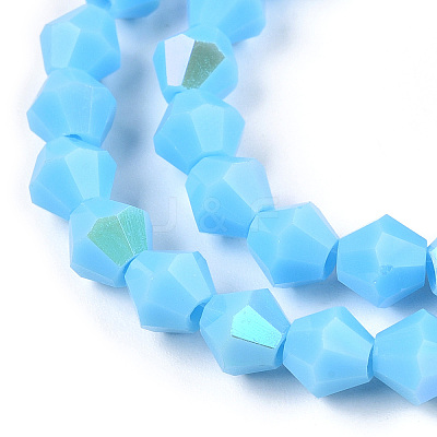 Opaque Solid Color Electroplate Glass Beads Strands EGLA-A039-P6mm-L12-1