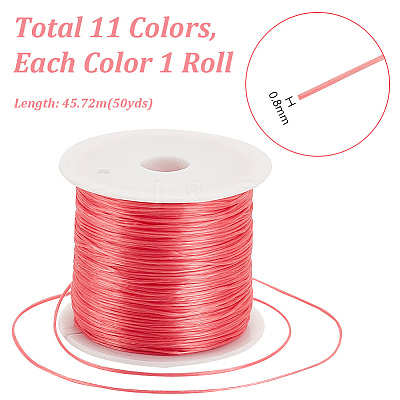 11 rolls 11 colors Flat Elastic Crystal String EW-PH0001-11-1