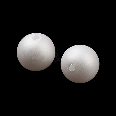 Frosted Plastic Imitation Pearl Beads KY-F022-8mm-01-1