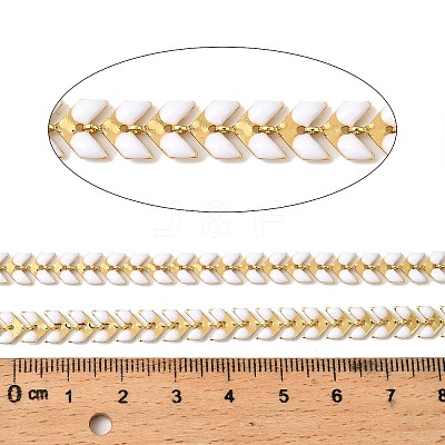 Brass Enamel Leaf Link Chains CHC-F021-02G-06-1