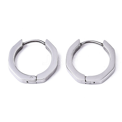 Non-Tarnish 304 Stainless Steel Huggie Hoop Earrings STAS-R115-22P-1