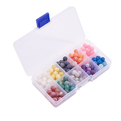200Pcs 10 Colors Natural Weathered & Crackle Agate Beads Strands G-CJ0001-54-1