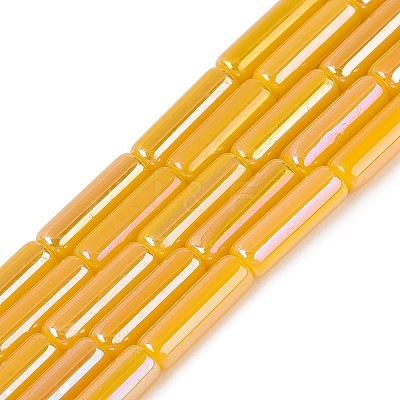 Electroplate Imitation Jade Glass Beads Strands EGLA-Q132-02A-A05-1