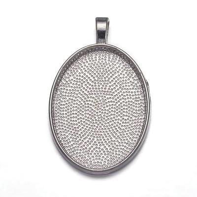 Alloy Pendant Cabochon Settings PALLOY-A15657-N-NF-1