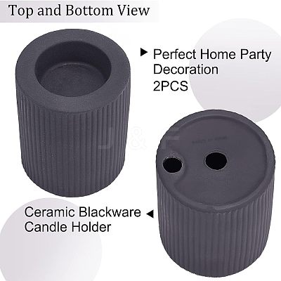 Ceramic Whiteware Candle Holder DJEW-WH0068-01A-1