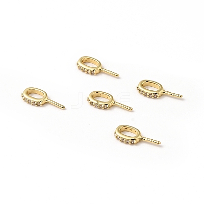 Rack Plating Brass Micro Pave Clear Cubic Zirconia Peg Bails KK-H431-58G-1