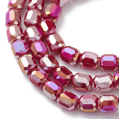 Electroplate Glass Beads Strands EGLA-K015-08C-1