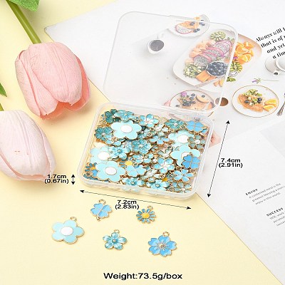 60Pcs 10 Styles Alloy Enamel Pendants FIND-CJ0002-33-1