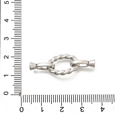 Oval Rack Plating Brass Fold Over Clasps KK-S508-14P-1