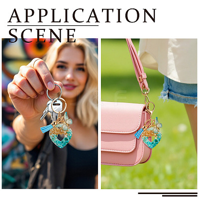 Heart with Butterfly Resin Keychains KEYC-TADJ0001-01B-1