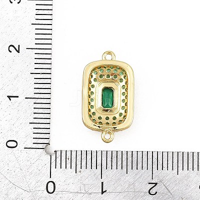 Brass Micro Pave Cubic Zirconia Connector Charms CU-CBAAB9C-01G-01-1
