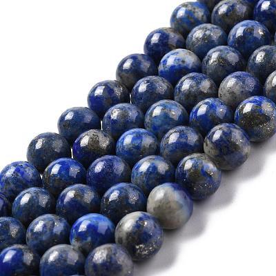 Natural Lapis Lazuli Round Bead Strands G-E262-01-8mm-1