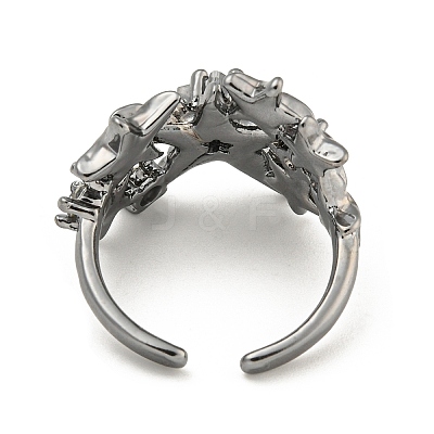 Star Zinc Alloy Open Cuff Ring LS-RJEW-Z048-01B-04-1