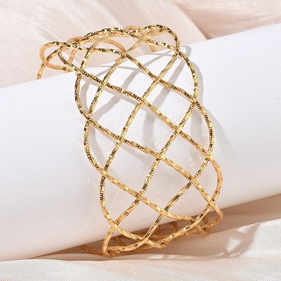 Hollow 304 Stainless Steel Cuff Bangles BJEW-B158-04G-02-1
