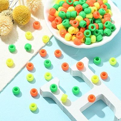 300Pcs 3 Colors Resin European Large Hole Beads RESI-YW0001-35-1