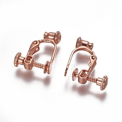 Brass Screw Clip-on Earring Converters Findings LS-KK-F785-04RG-1