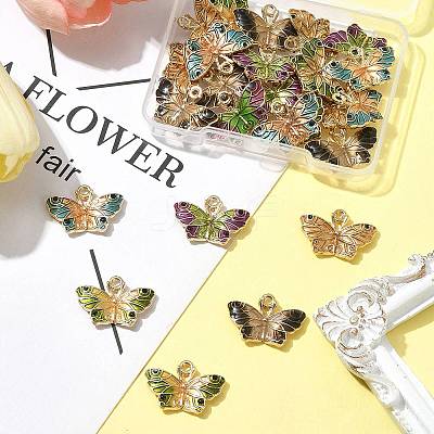 25Pcs 5 Colors Alloy Enamel Pendants ENAM-FS0003-30-1