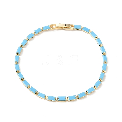 Synthetic Turquoise Tennis Bracelets KK-CBA964F-01G-02-1