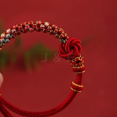 Hand-knitted Polyester and Wax Cope Braided Bracelets for Men Women FS-WG9D472-07-1