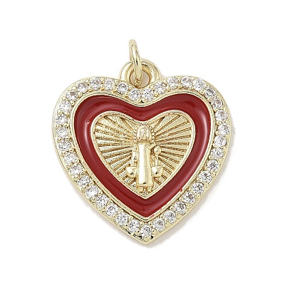 Brass Micro Pave Cubic Zirconia Pendants KK-K368-15G-1